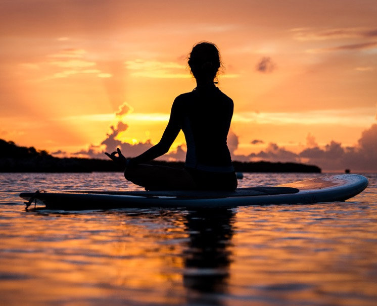 Yoga on a paddleboard
